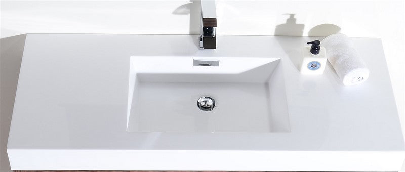 Bliss 48″ Inch Walnut Free Standing Modern Bathroom Vanity