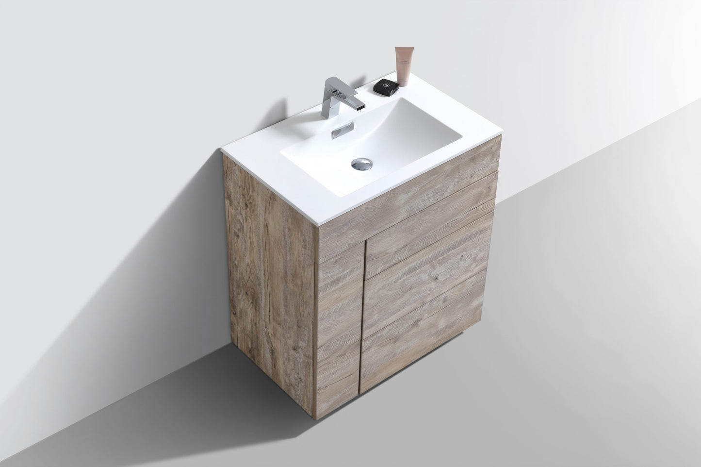 Milano 30″ Inch Nature Wood Floor Mount Modern Bathroom Vanity