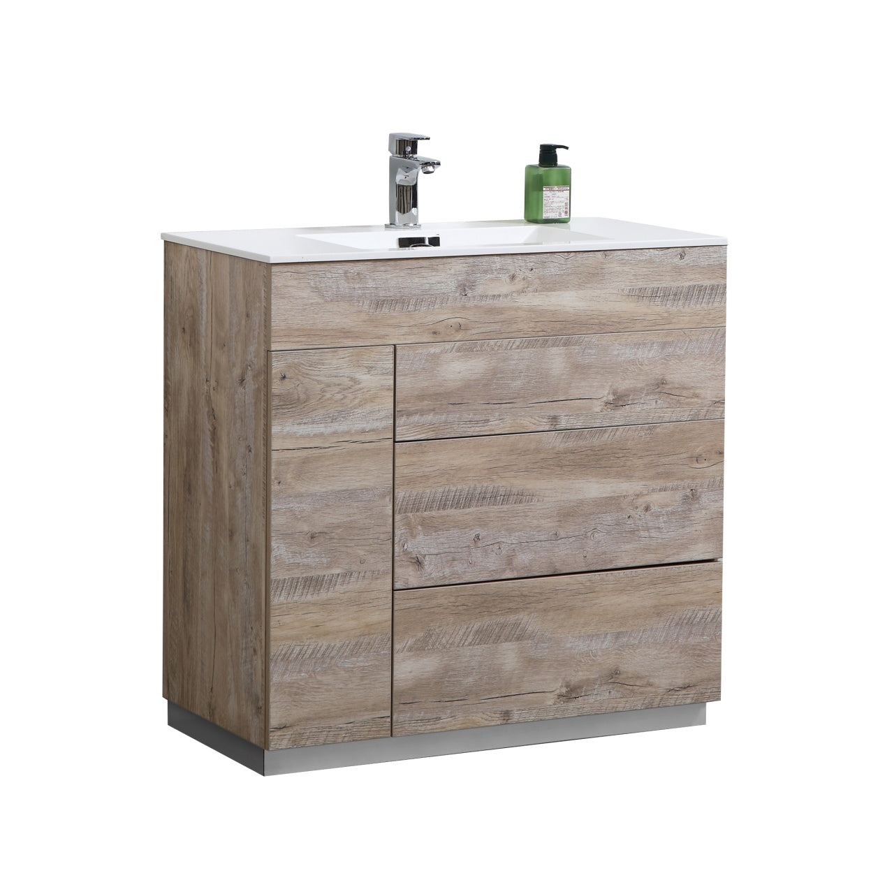 Milano 36″ Inch Nature Wood Floor Mount Modern Bathroom Vanity