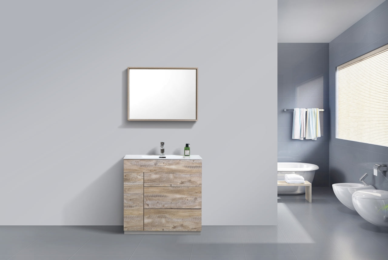 Milano 36″ Inch Nature Wood Floor Mount Modern Bathroom Vanity