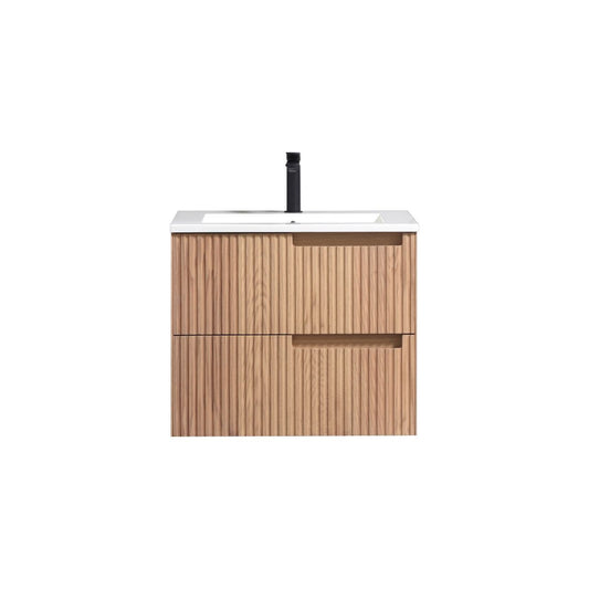 24'' Fiore Modern Wall Mount Bathroom Vanity - Oakwood