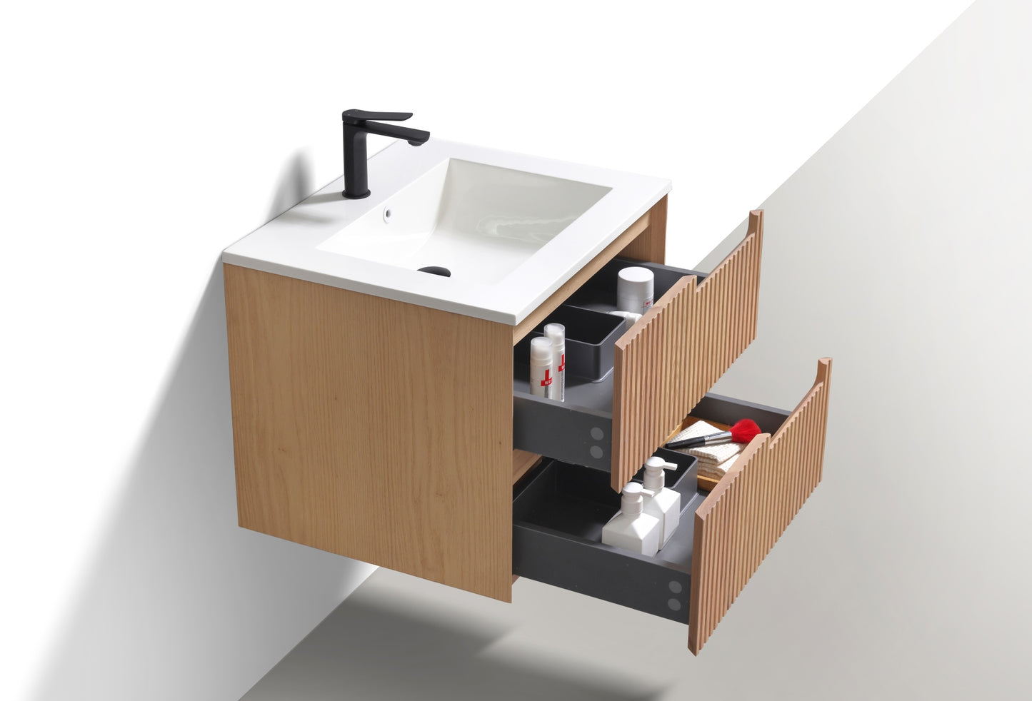 24'' Fiore Modern Wall Mount Bathroom Vanity - Oakwood