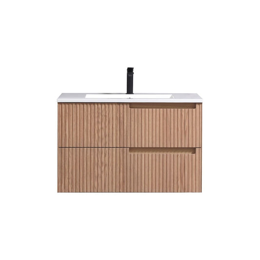 32” Fiore Modern Wall Mount Bathroom Vanity – Oakwood
