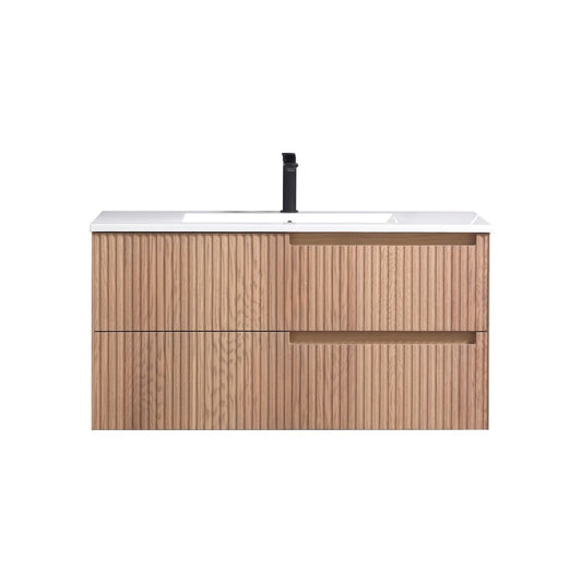 40” Fiore Modern Wall Mount Bathroom Vanity – Oakwood