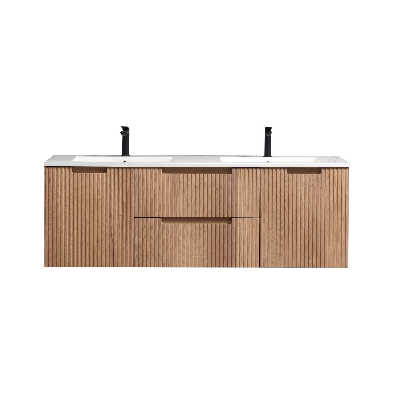 60” Fiore Modern Wall Mount Double Sink Bathroom Vanity – Oakwood