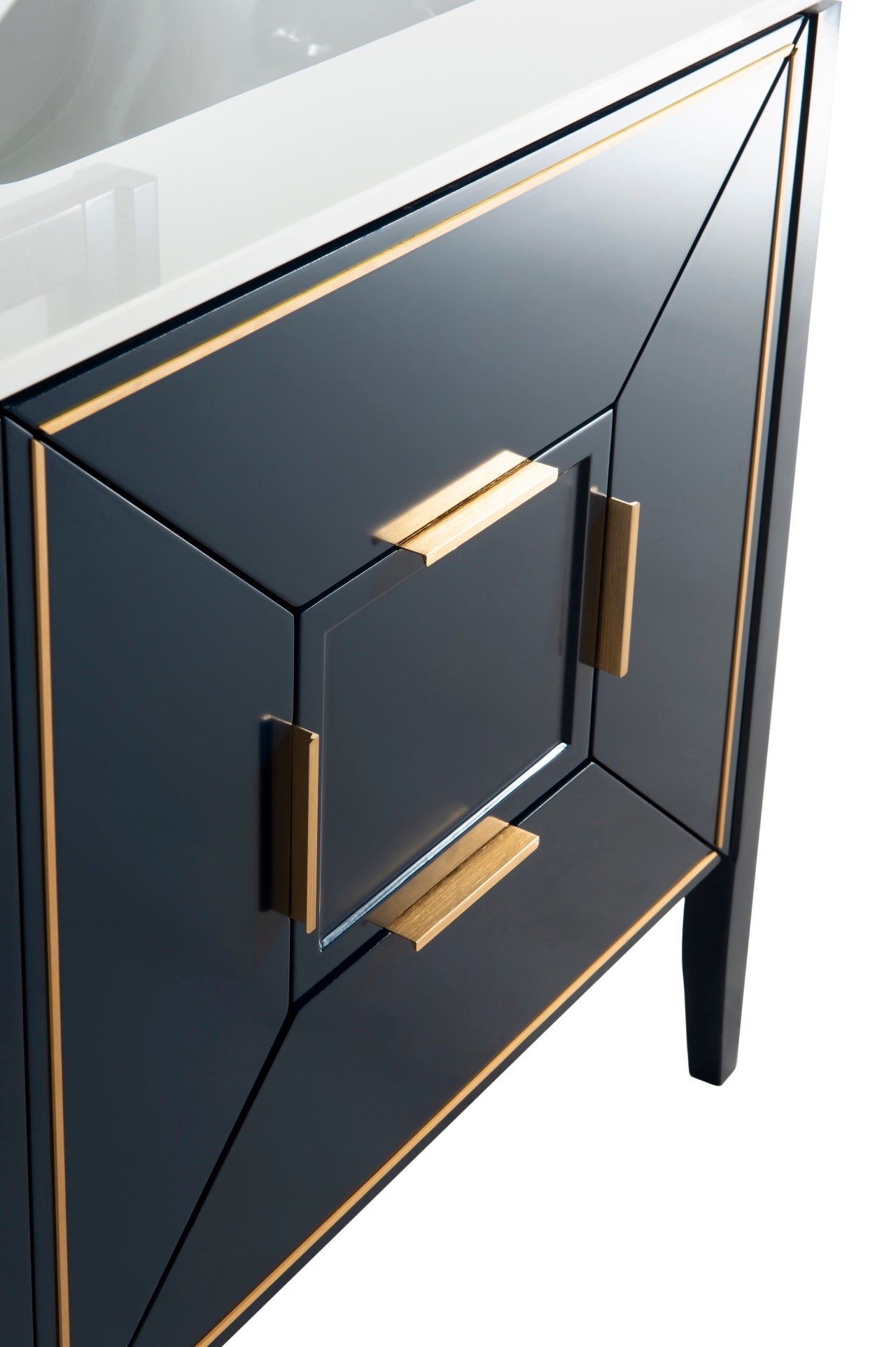 Vetro 36″ Inch Navy Blue Vanity W/ Quartz Counter Top