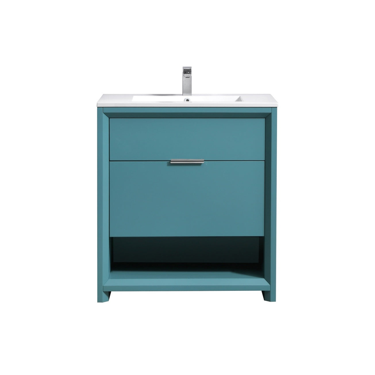 32″ Inch Nudo Kubebath Modern Bathroom Vanity In Teal Green Finish