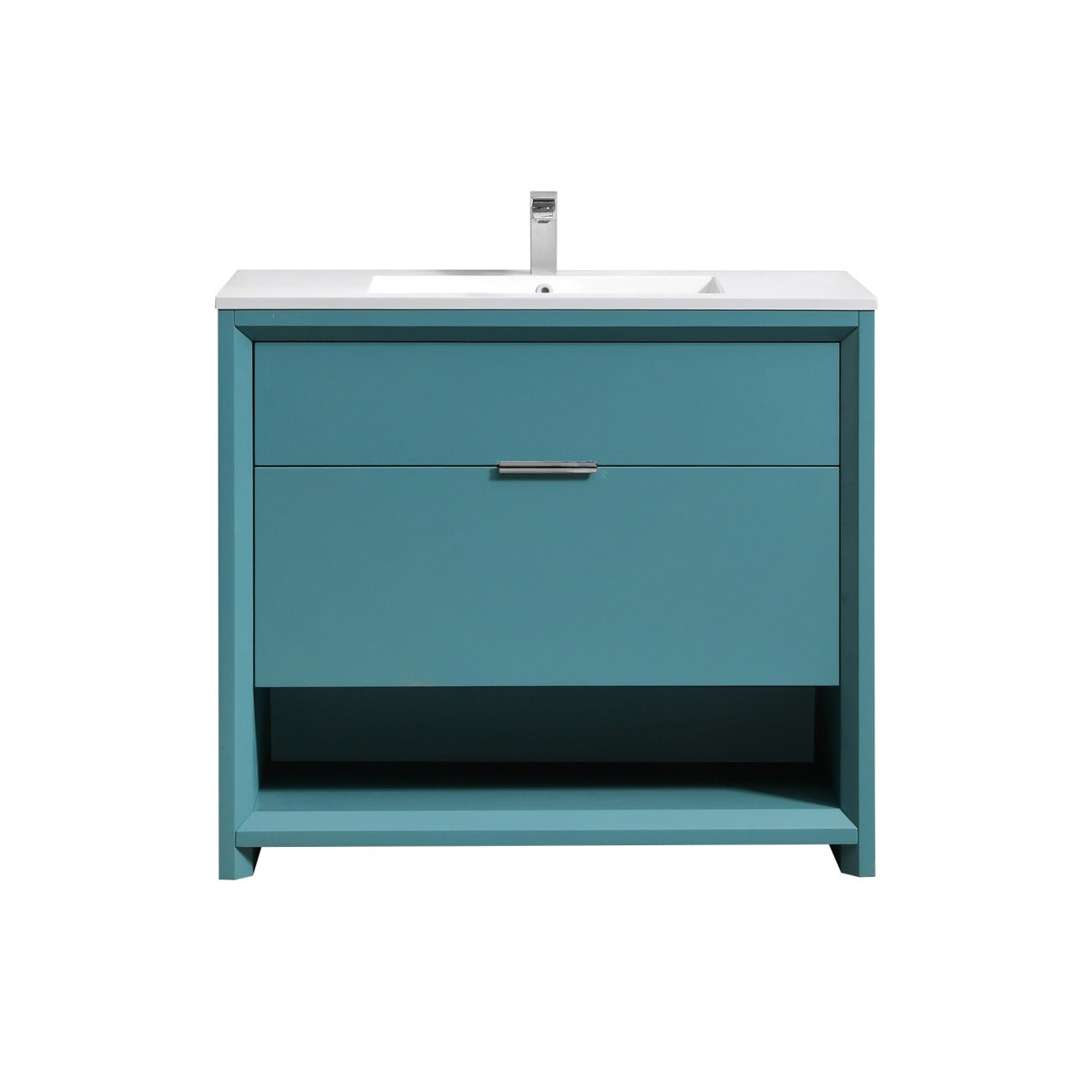 40″ Inch Nudo Kubebath Modern Bathroom Vanity In Teal Green Finish