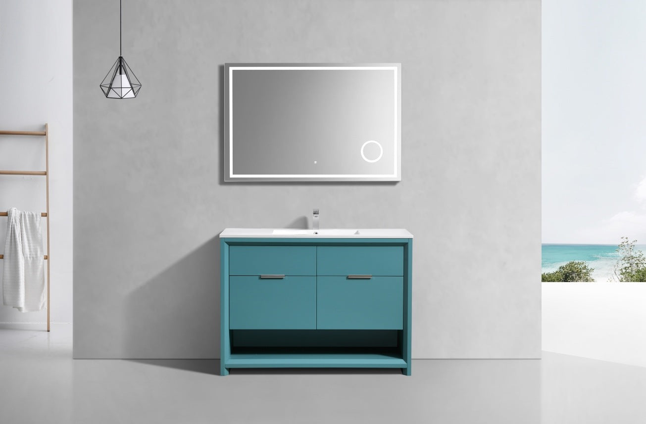 48″ Inch Single Sink Nudo Kubebath Modern Bathroom Vanity In Teal Green Finish