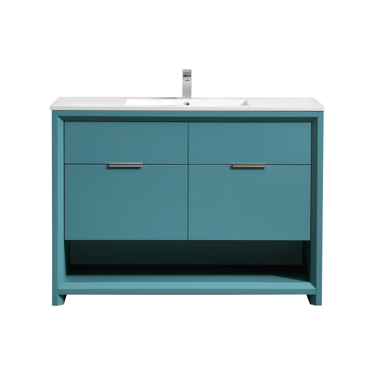 48″ Inch Single Sink Nudo Kubebath Modern Bathroom Vanity In Teal Green Finish