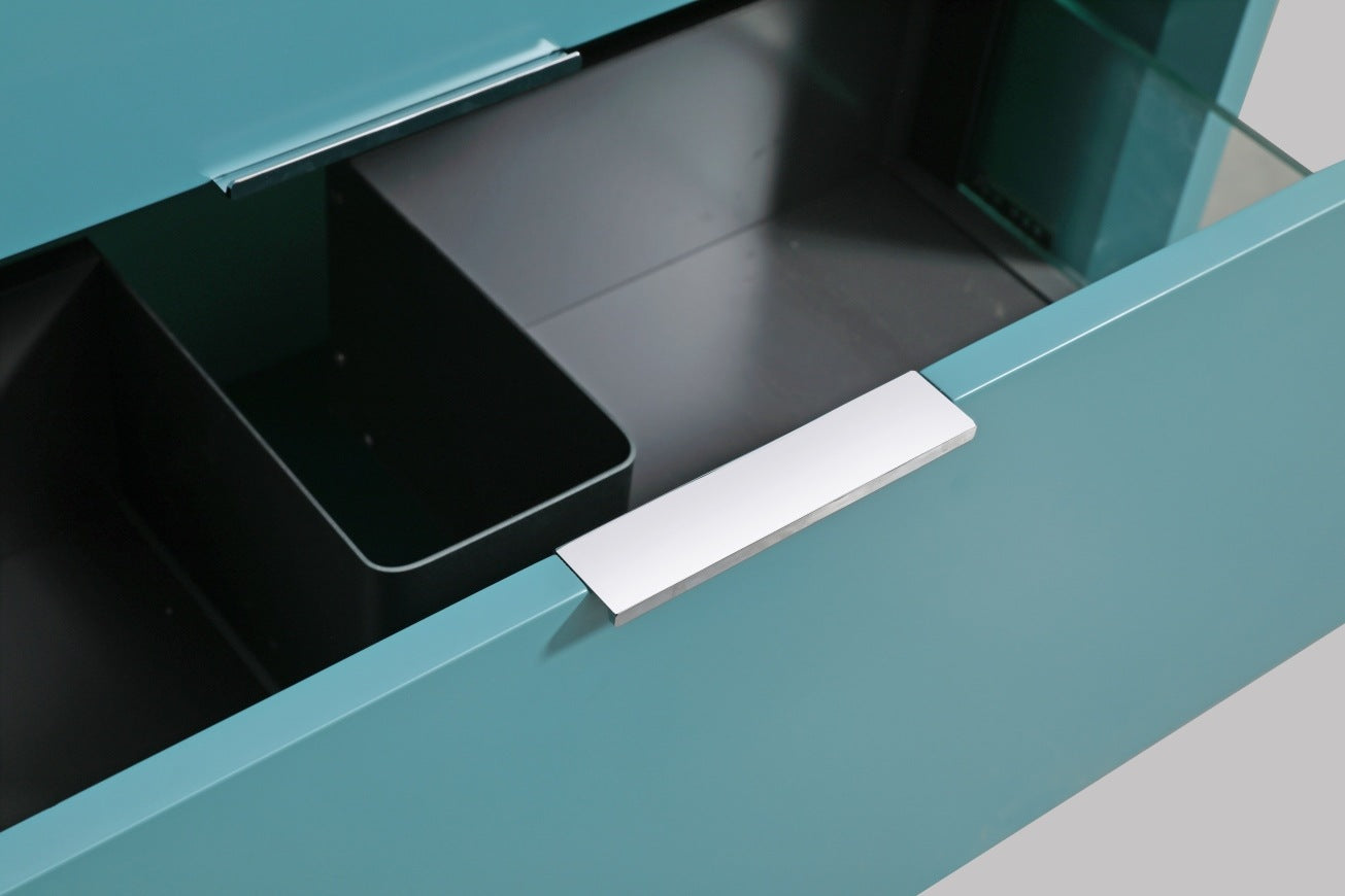 48″ Inch Double Sink Nudo Modern Bathroom Vanity In Teal Green Finish