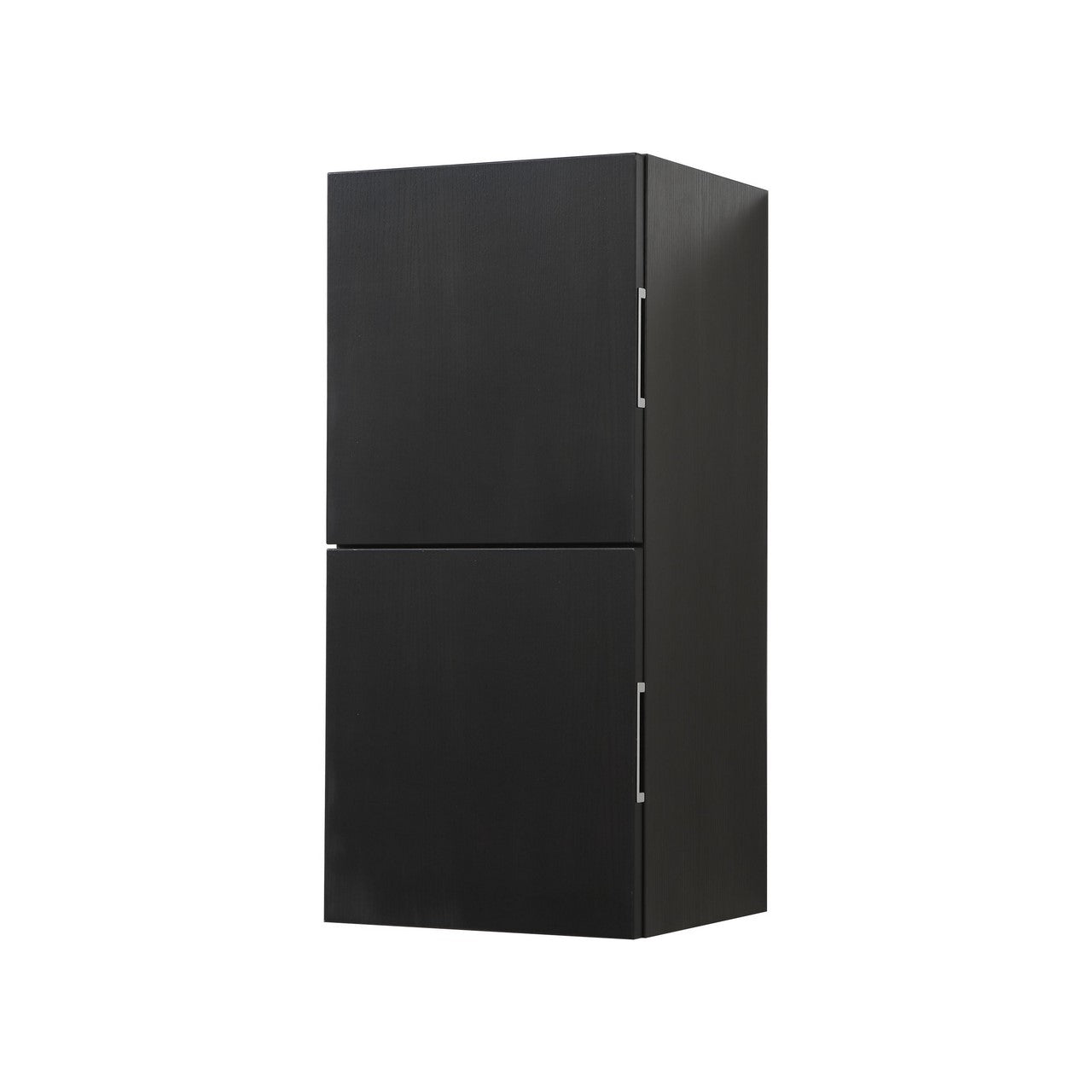Bathroom Black Wood Linen Side Cabinet w/ 2 Storage Areas