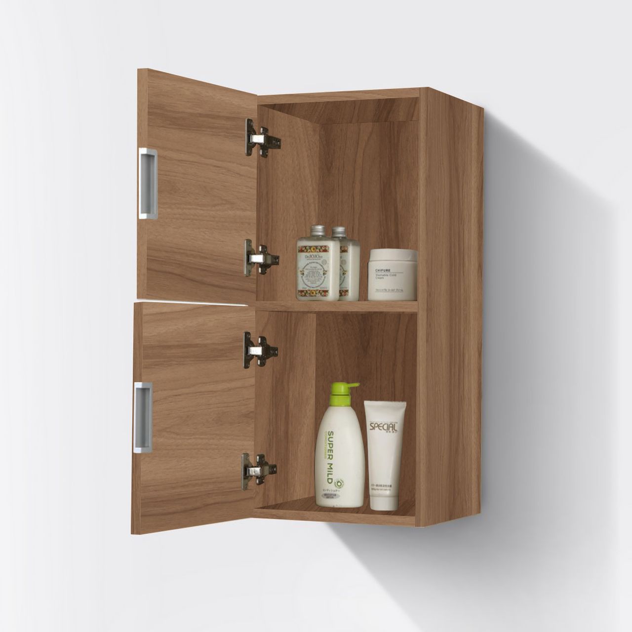 Bathroom Honey Oak Linen Side Cabinet w/ 2 Storage Areas