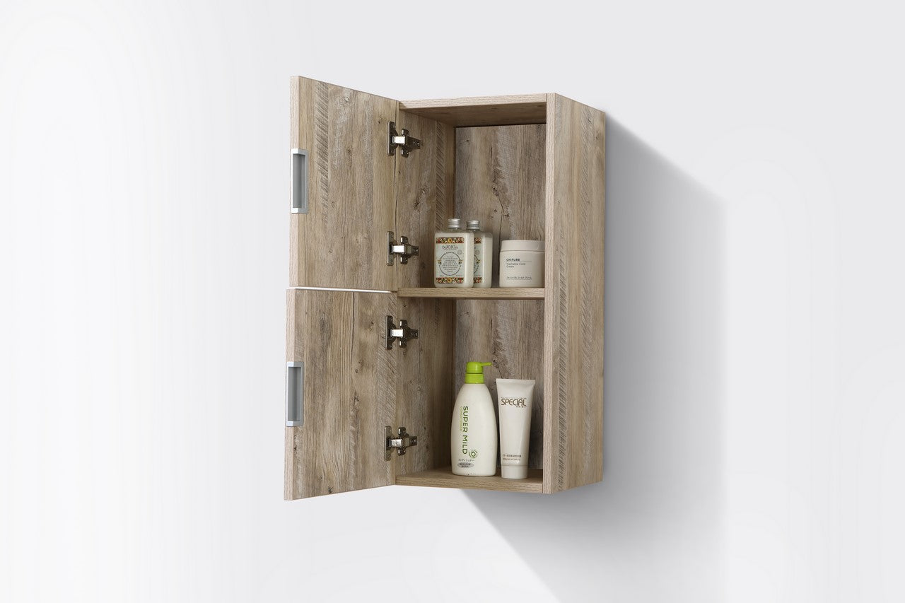 Bathroom Nature Wood Linen Side Cabinet w/ 2 Storage Areas