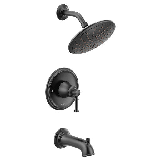 Moen MN-T2283EPBL DARTMOOR Pressure Balance Bathtub And Shower Faucet Trim Diverter Matte Black 1 Lever Handle ADA