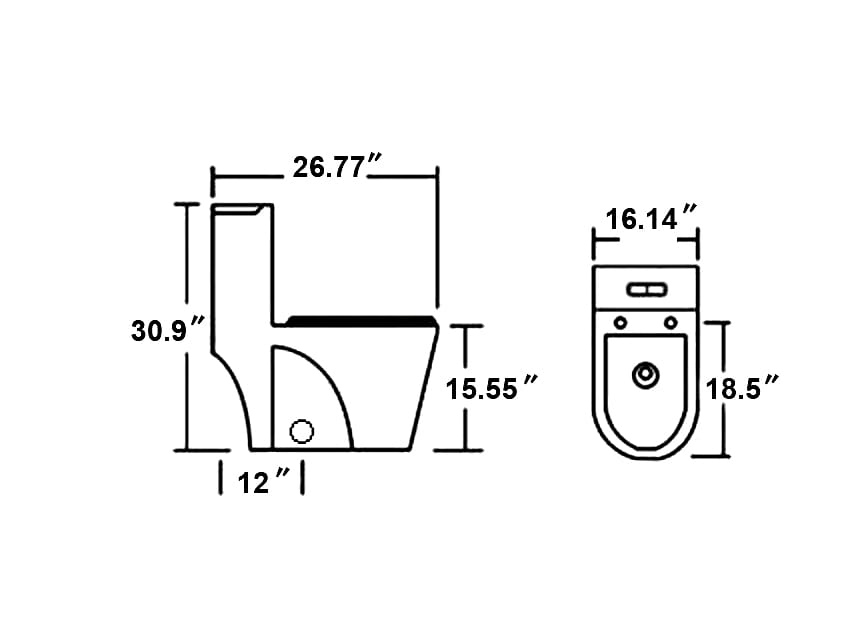F&D One- Piece Toilet With Elongated Bowl Black 6005Mb