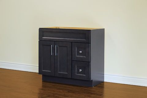 36″ Solid Wood Charcoal Shaker Style Vanity Dgs36 With Quartz Top