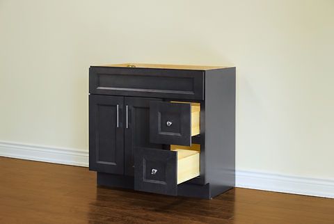 36″ Solid Wood Charcoal Shaker Style Vanity Dgs36 With Quartz Top