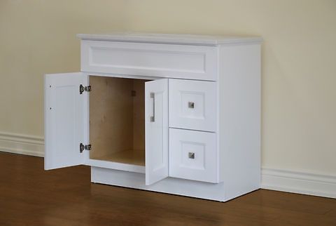 42″ Solid Wood White Shaker Style Vanity Ws42 With Quartz Top