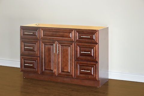 60" Inch Single Sink Solid Wood Dark Walnut Classic Style Vanity Dc60 With Quartz Top
