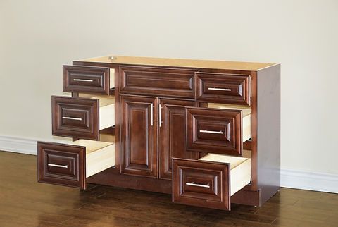 60" Inch Single Sink Solid Wood Dark Walnut Classic Style Vanity Dc60 With Quartz Top