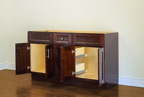 60" Inch Solid Wood Dark Walnut Shaker Style Vanity Ds60dd With Quartz Top