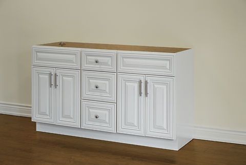 60" Inch Solid Wood Ivory White Classic Style Vanity Ic60dd With Quartz Top