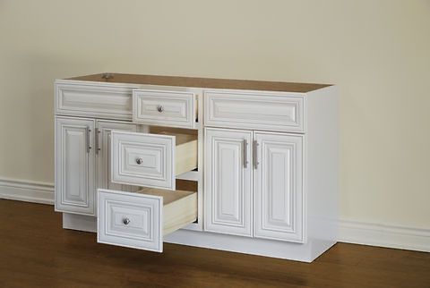 60" Inch Solid Wood Ivory White Classic Style Vanity Ic60dd With Quartz Top