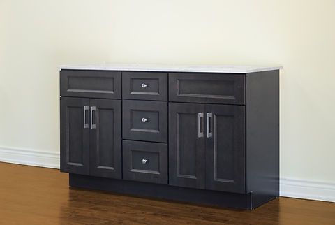 60" Inch Solid Wood Charcoal Shaker Style Vanity Dgs60dd With Quartz Top