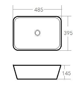 Modeno Modern Basin Matte Black And Gold A419-Mw+Gl