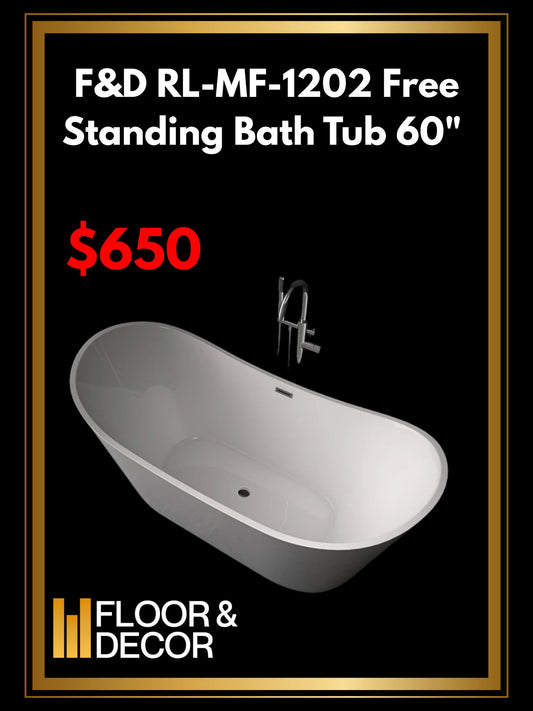 F&D RL-MF-1202 Free Standing Bath Tub 60" and 67" Inches