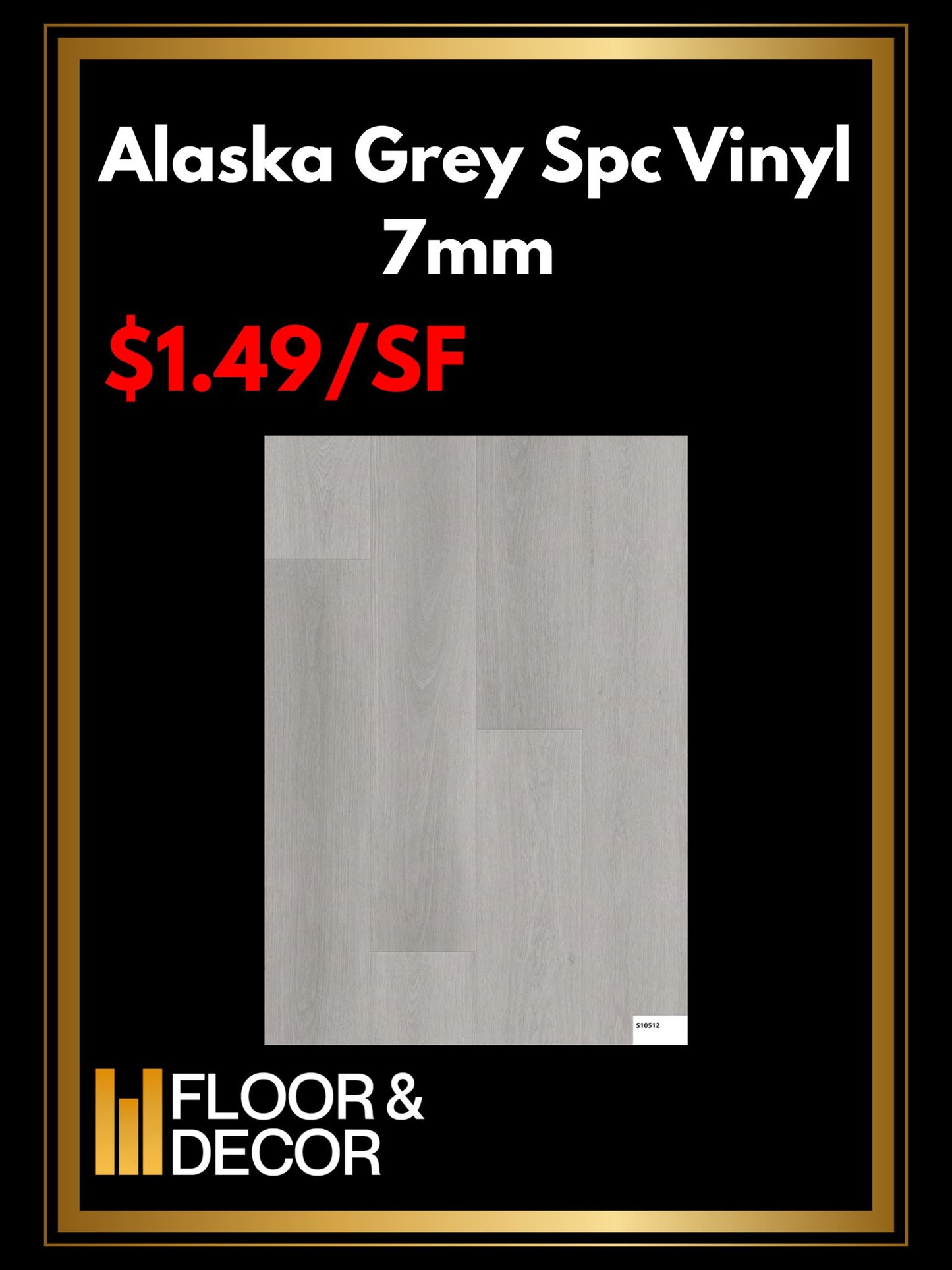 Alaska Grey Spc Vinyl 7mm @ $1.49/sf