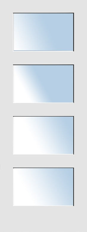 F&D Clear Glass 4-Panel Door (Pre-Hung)