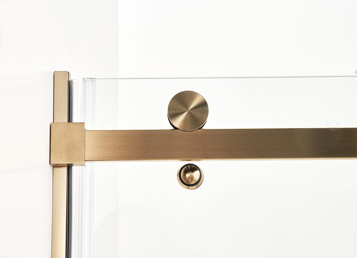 F&D Frameless Shower Glass Door - Brushed Gold