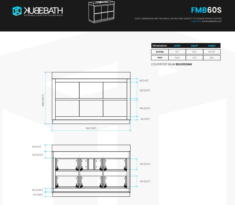 Bliss 60″ Inch Single Sink Floor Mount Nature Wood Modern Bathroom Vanity