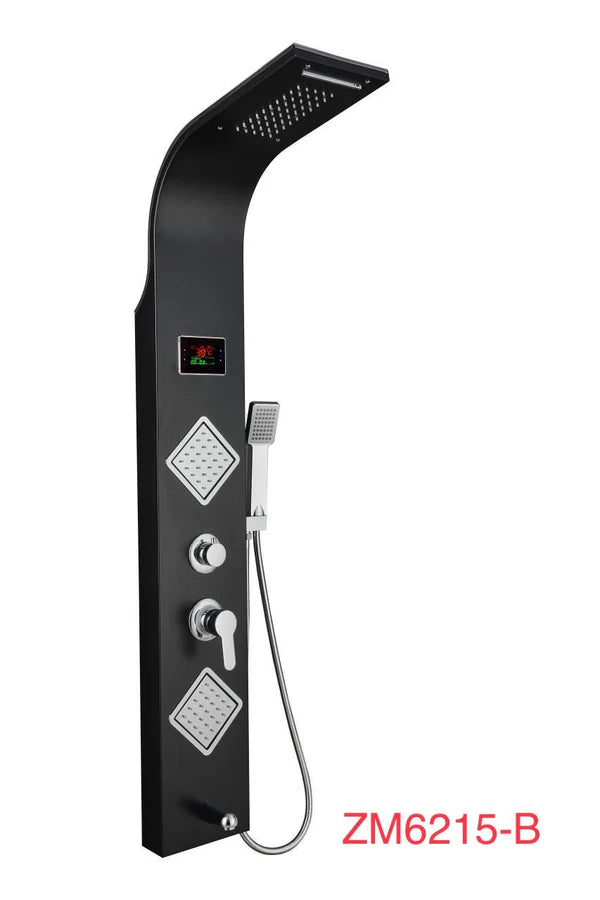 Luxury Shower Panel Tower Stainless Steel with LCD Screen-ZM6215