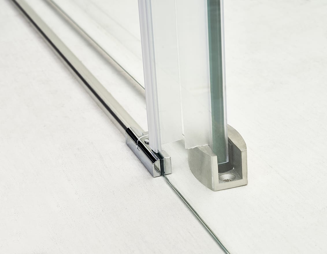 F&D Frameless Shower Glass Door - Brushed Nickle