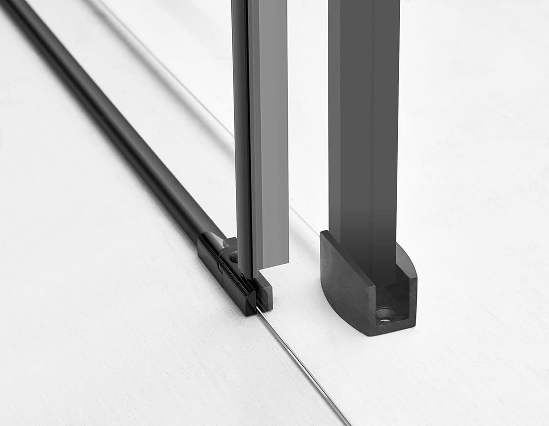 F&D Frameless Shower Glass Door - Matt Black