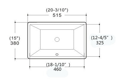 F&D Under-mount Modern Bathroom Sink Bowl 18"X13"