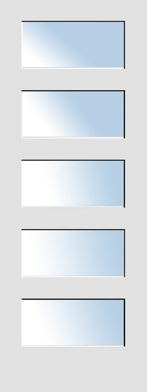 F&D Clear Glass 5-Panel Door (Pre-Hung)