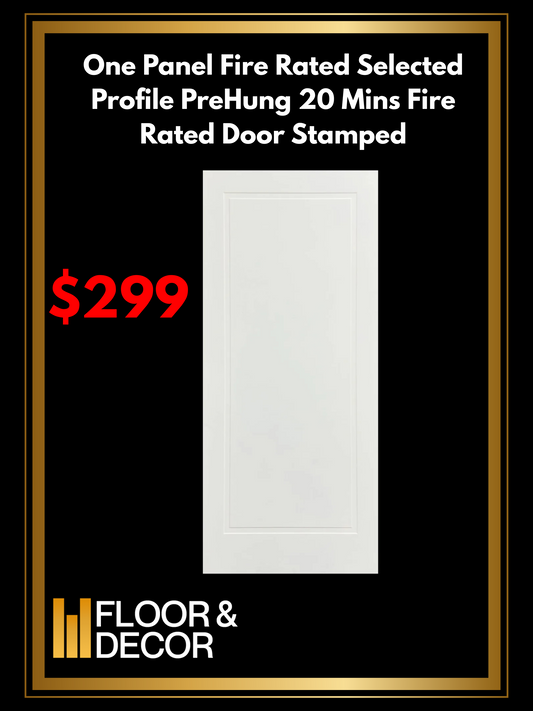 One Panel Fire Rated Selected Profile PreHung 20 Mins Fire Rated Door Stamped