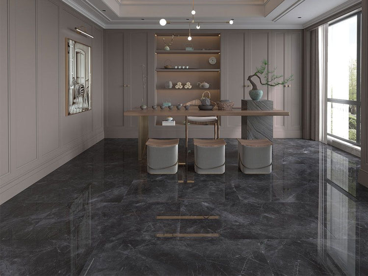 Pulpis Nero Rectified Porcelain Tile 12x24 @4.99/sf, 24x24 @5.29/sf And 24x48 @6.00/sf