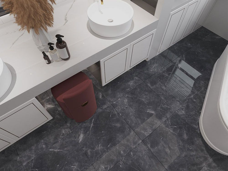 Pulpis Nero Rectified Porcelain Tile 12x24 @4.99/sf, 24x24 @5.29/sf And 24x48 @6.00/sf