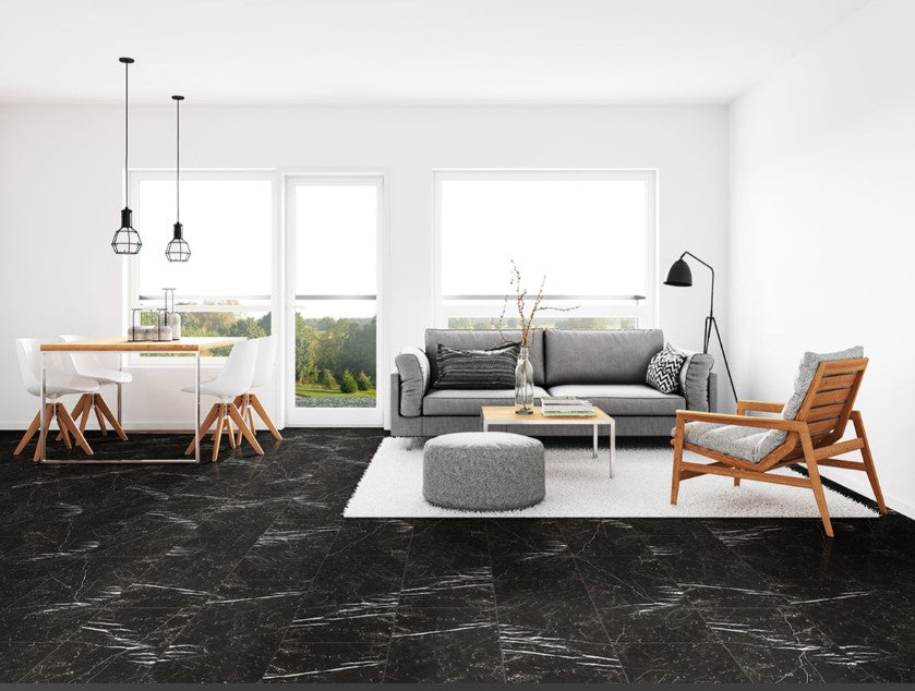 Marquina Noir Porcelain Tile
