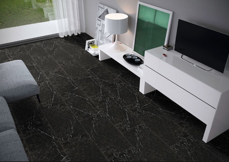 Marquina Noir Porcelain Tile