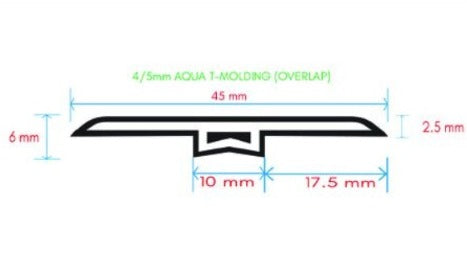 Vinyl T Moulding Matching Color 8ft
