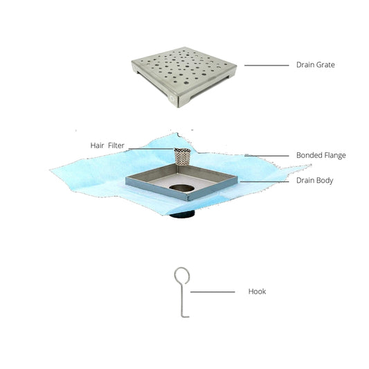 Square Drain with Flange
