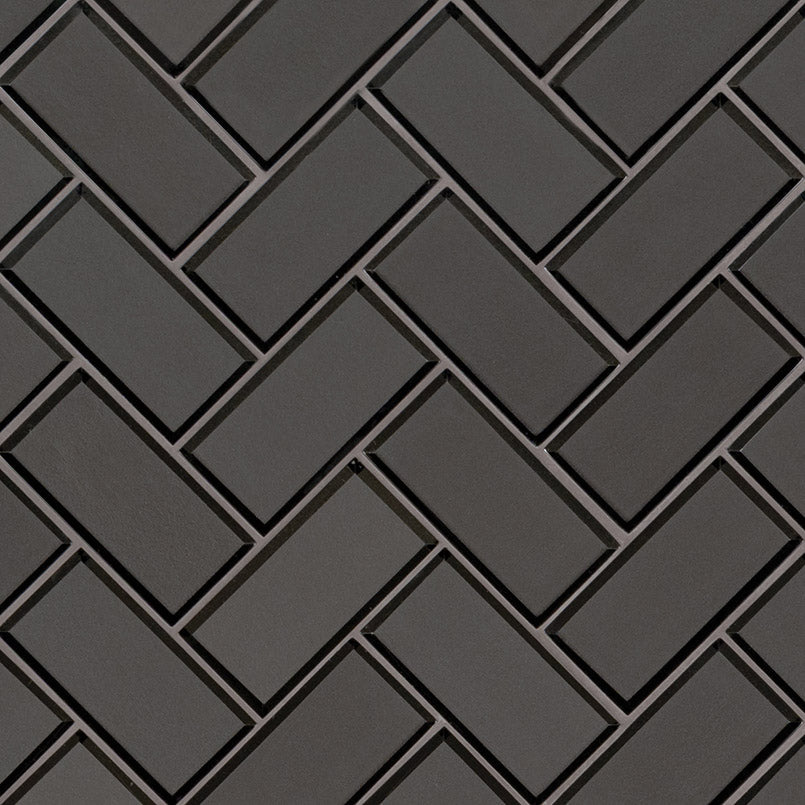 Metallic Gray Bevel Herringbone @25.94/sf