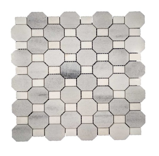 Tuscany Octagon White With Gray Stone