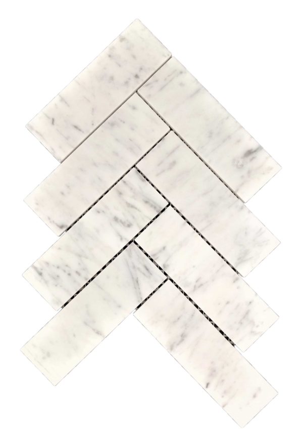 Bianco Carrara Herringbone 2×6